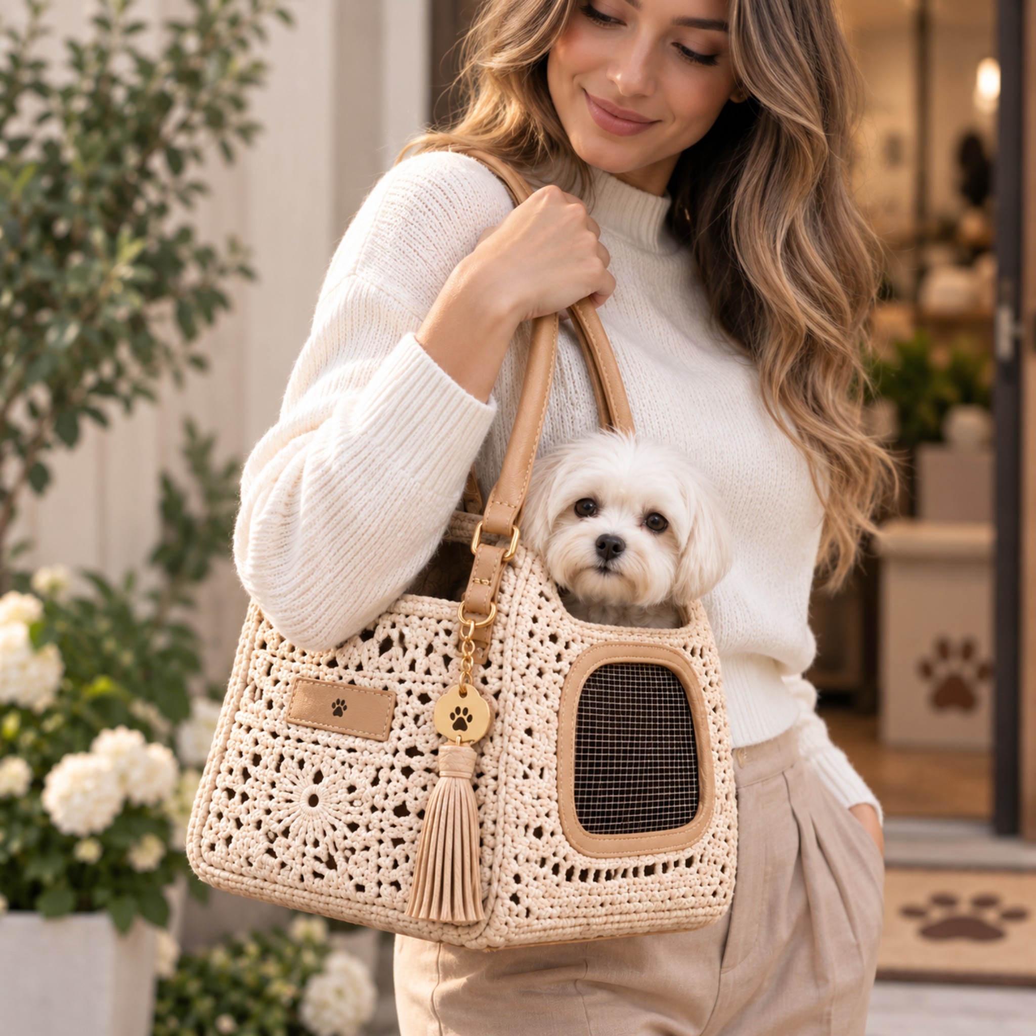 Trasportino Elegante per Gatti e Cani di Taglia Piccola